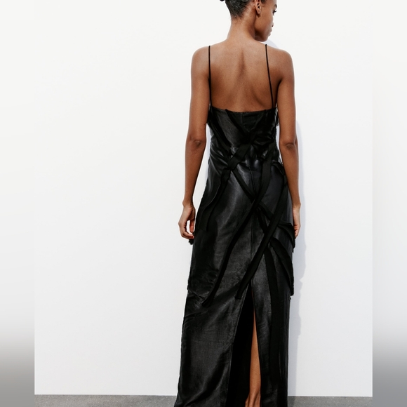 SALE! ZARA NWT SATIN EFFECT DRESS - Picture 6 of 12